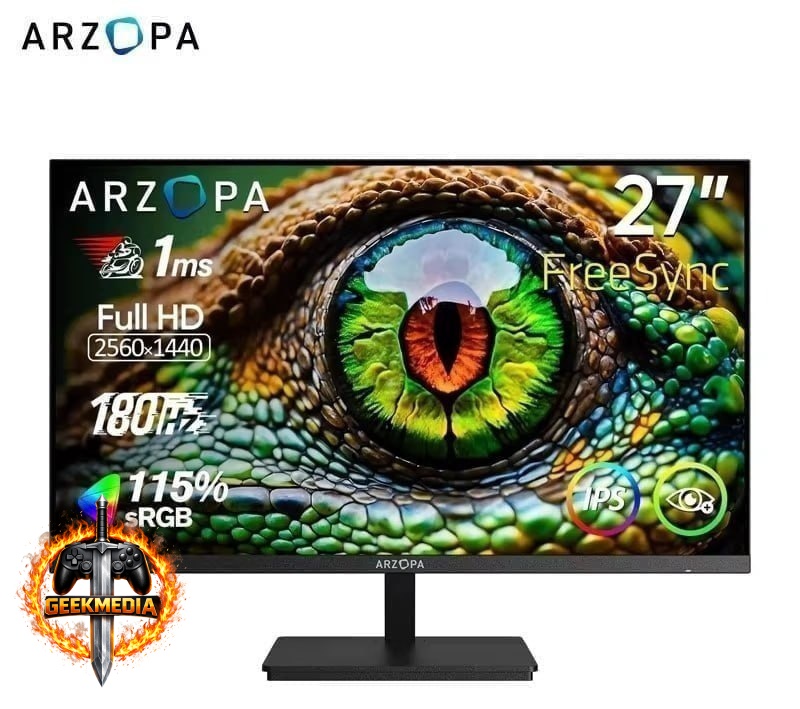 Monitor Arzopa Gamer 27" QHD Fast IPS 180Hz 1Ms