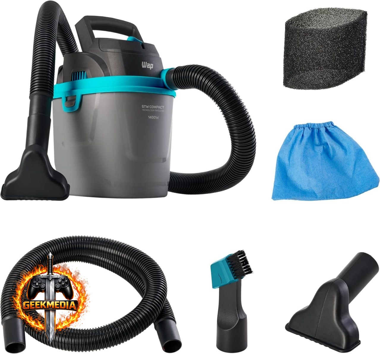 WAP GTW Compact - 5,5L - Pó e Água - Filtro Lavável