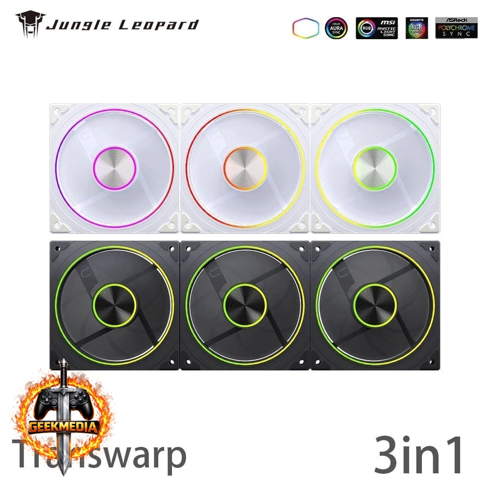 Kit Fans 3 em 1 ARGB Jungle Leopard Transwarp