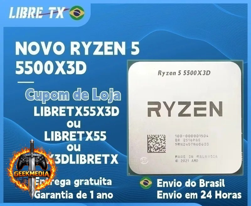 Processador AMD Ryzen 5 5500x3D DDR4 AM4
