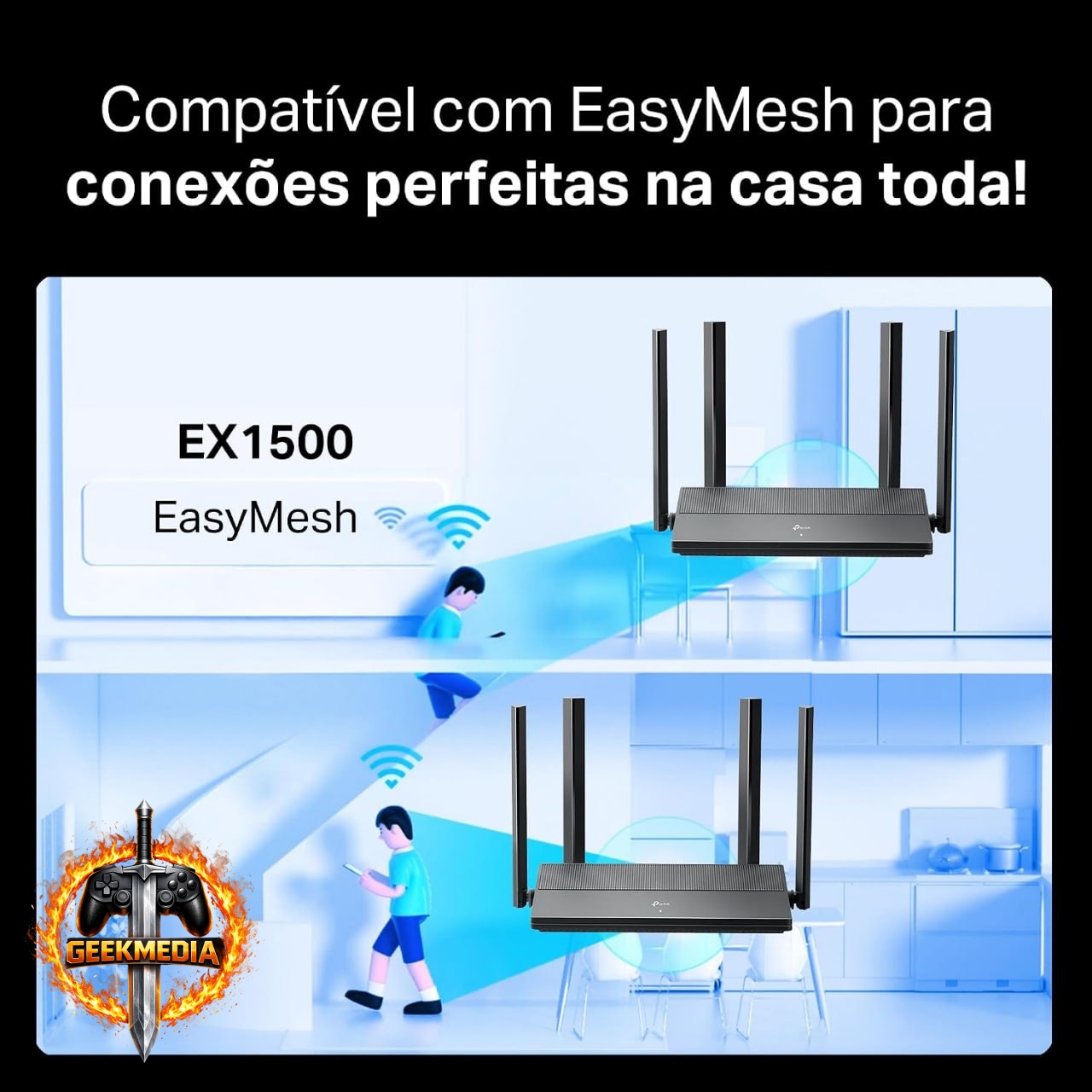 Roteador TP-Link EX3000 Wi-Fi 6 AX3000