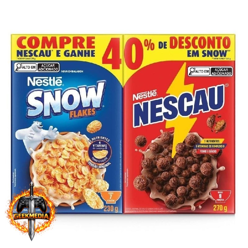 Kit Cereal Matinal Chocolate Nescau 210g  Snow Flakes 230g