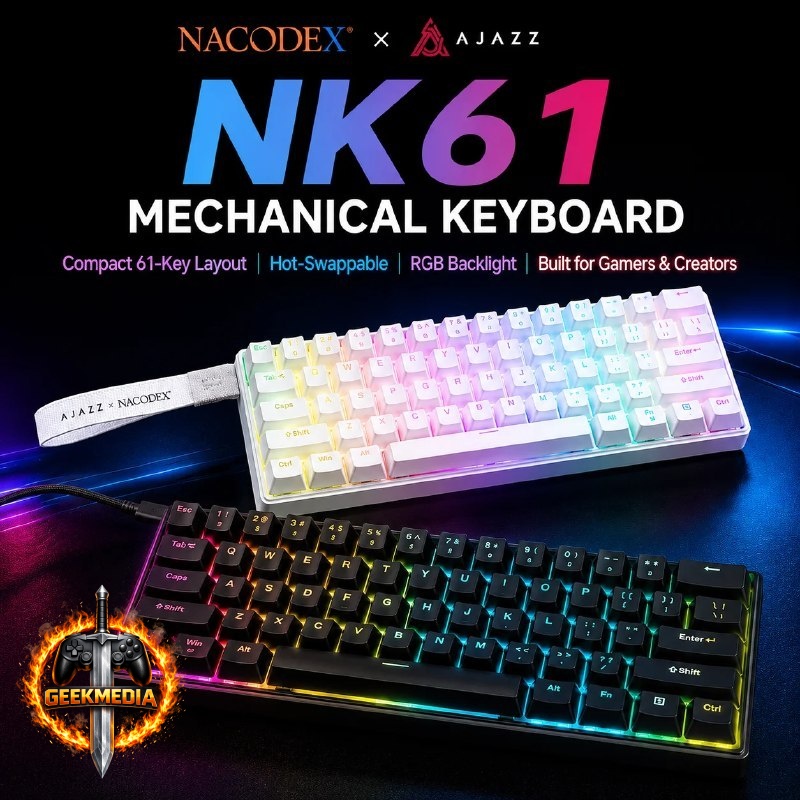 Teclado Mecânico Ajazz X Nacodex NK61, Switch Red