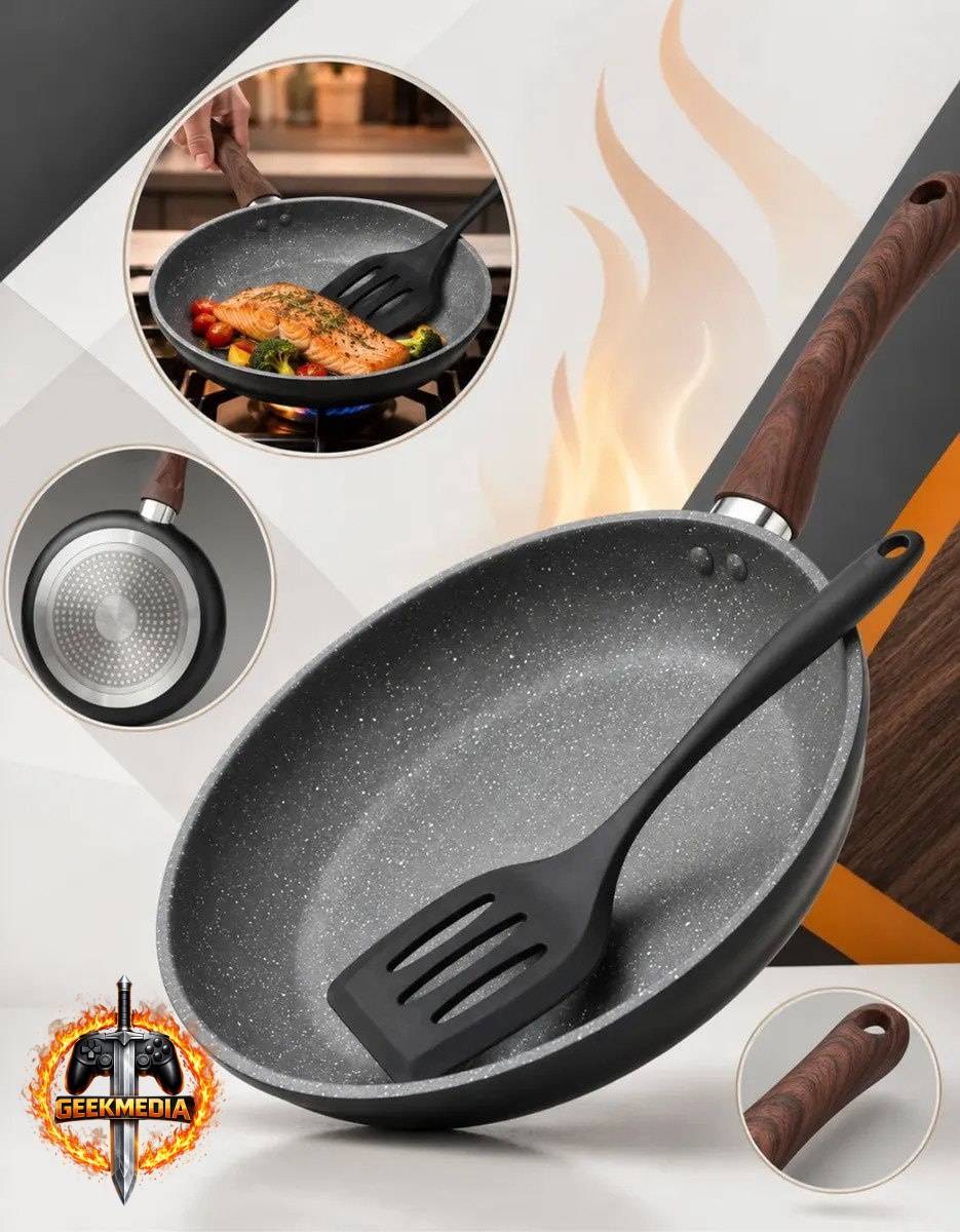 Frigideira de Granito 24cm Antiaderente com Espátula Nhame