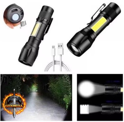 Mini Lanterna Militar Tática LED com Zoom USB