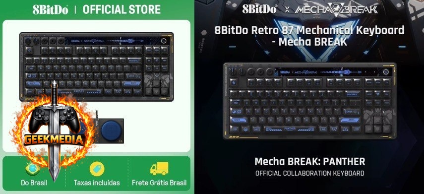 Teclado Mecânico Retrô sem fio 8BitDo