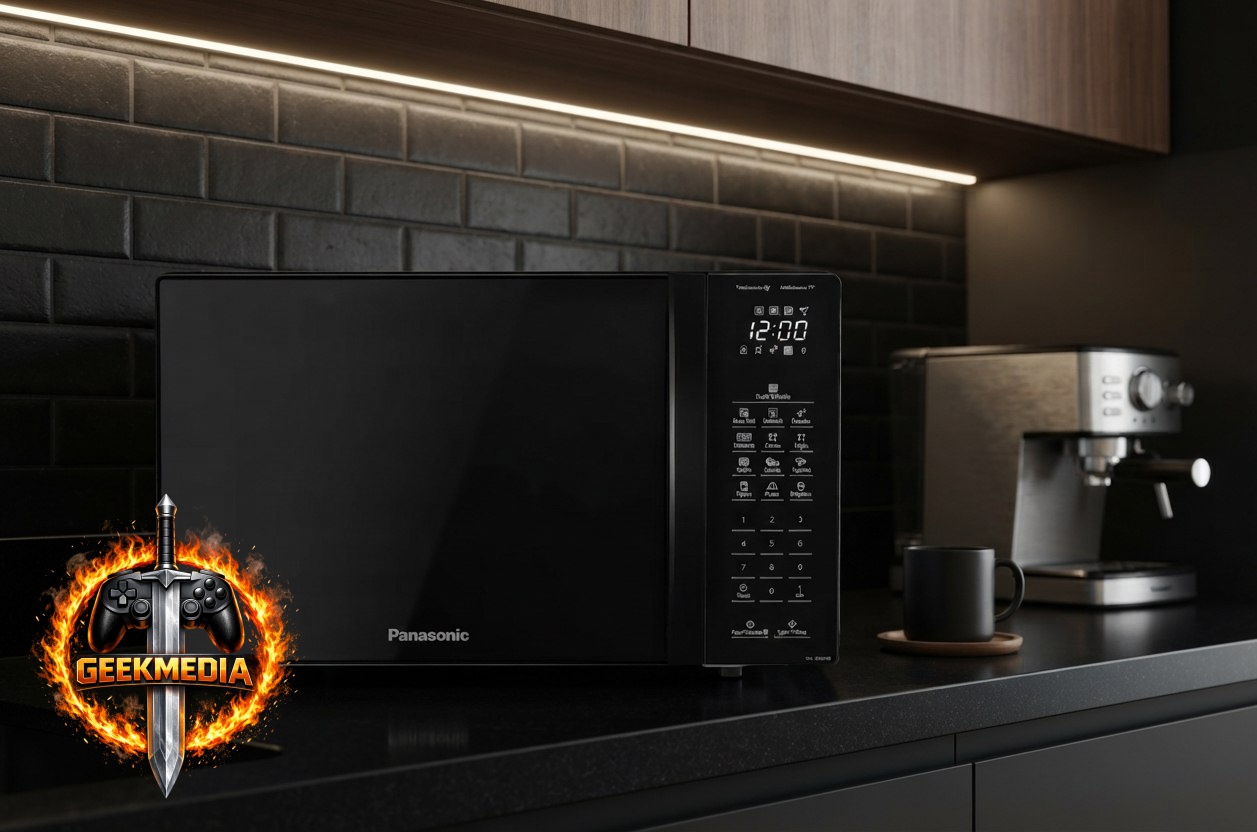 Microondas Panasonic Nn-st66nbru Black Glass 34L Dupla Refeição