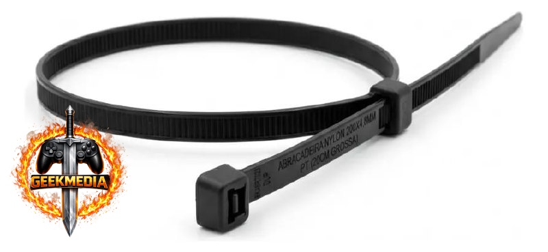 Abraçadeira De Nylon 200x4,8mm Preta Pacote 100 Unidades
