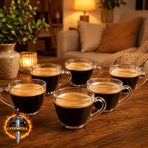 Jogo de Xícaras de Café em Vidro Transparente 90ml