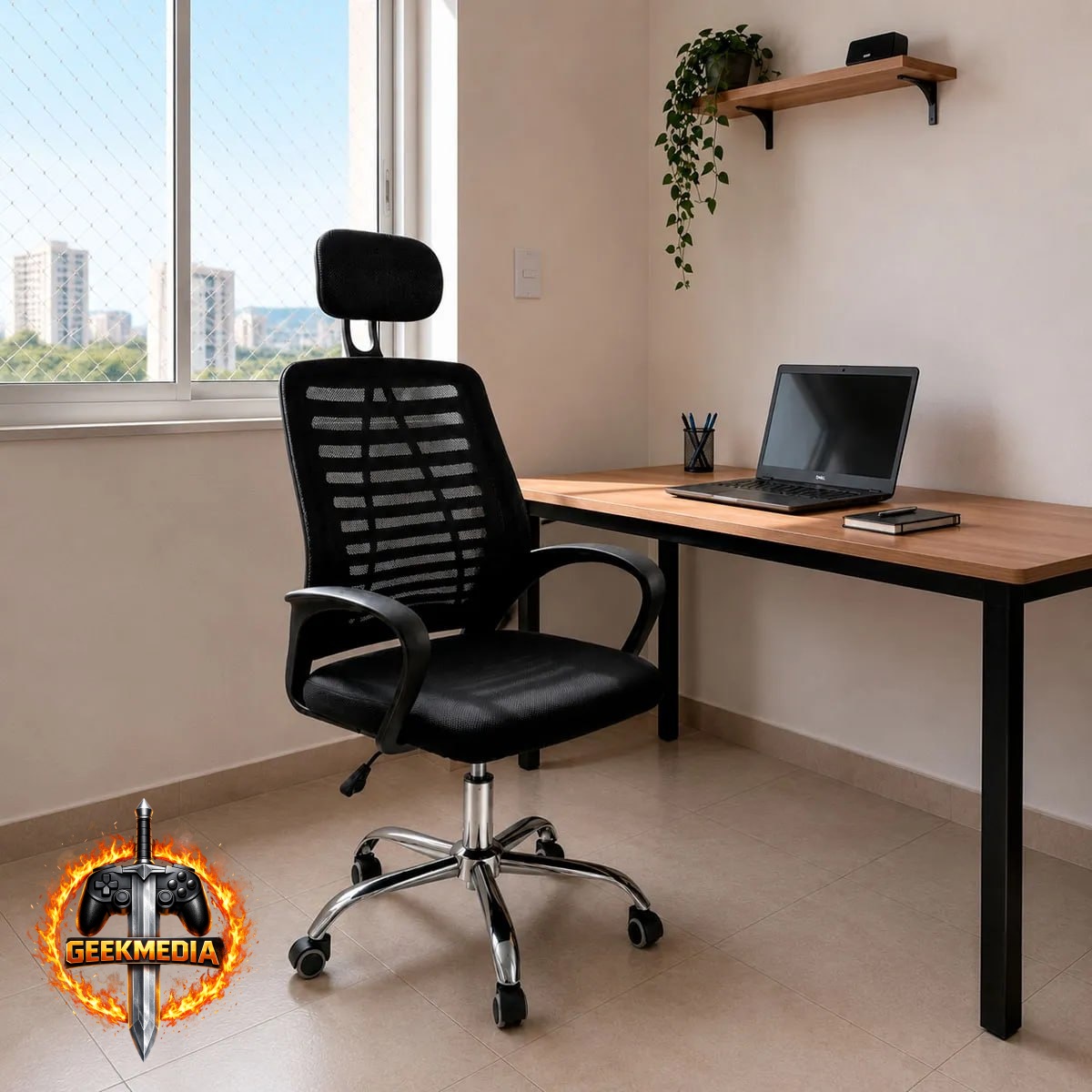 Cadeira Escritório Diretor Mesh Ergonômica Office