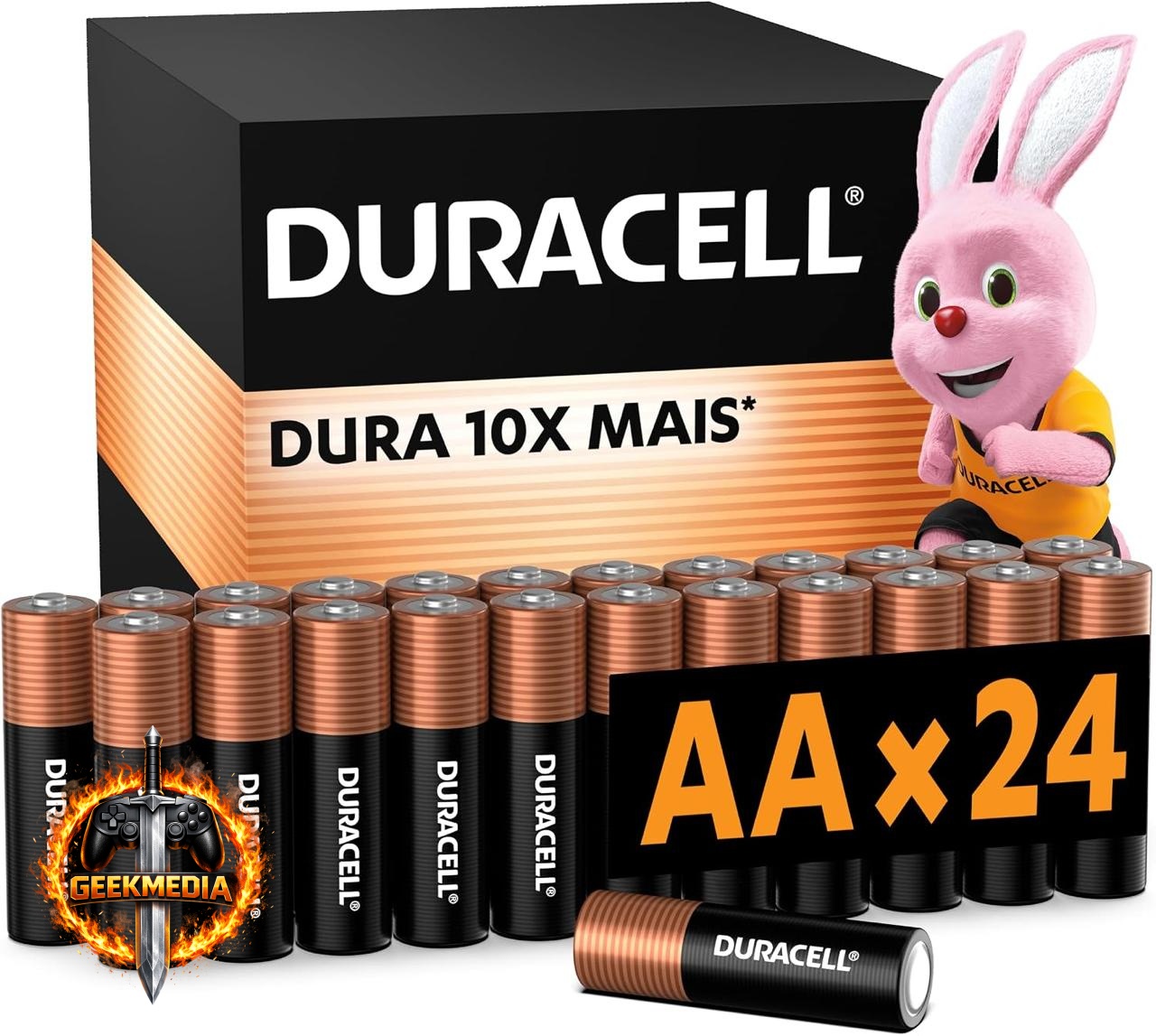 Duracell Pilhas Alcalinas AA Pequena Pack 24 Unidades