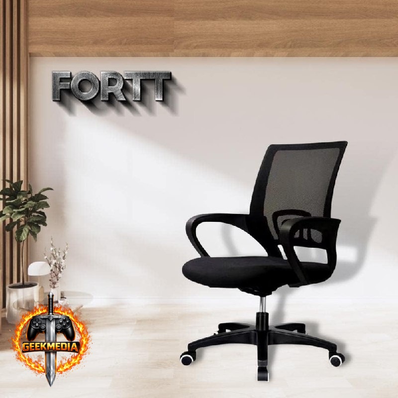 Cadeira de Escritório Secretária Base Preta com Rodinha