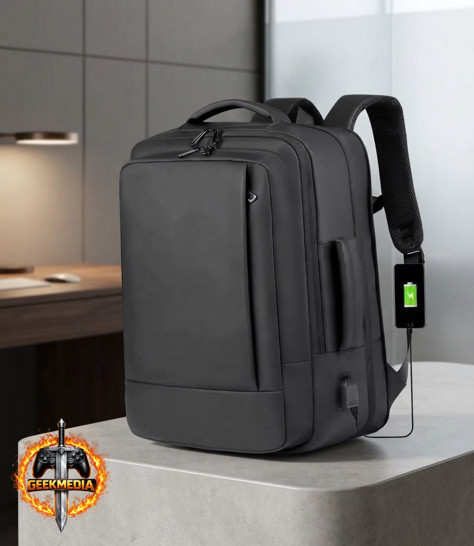 Mochila Jiesipote À Prova D'água Reforçada Expansível - Preto