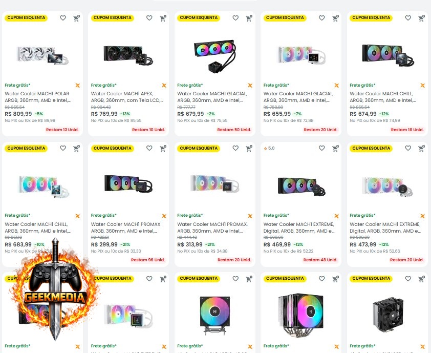 Coolers Selecionados com 10% de Desconto