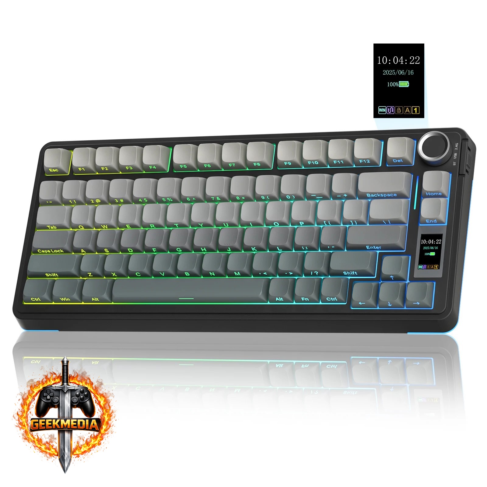 Teclado Mecânico AULA S75Pro RGB Sem Fio