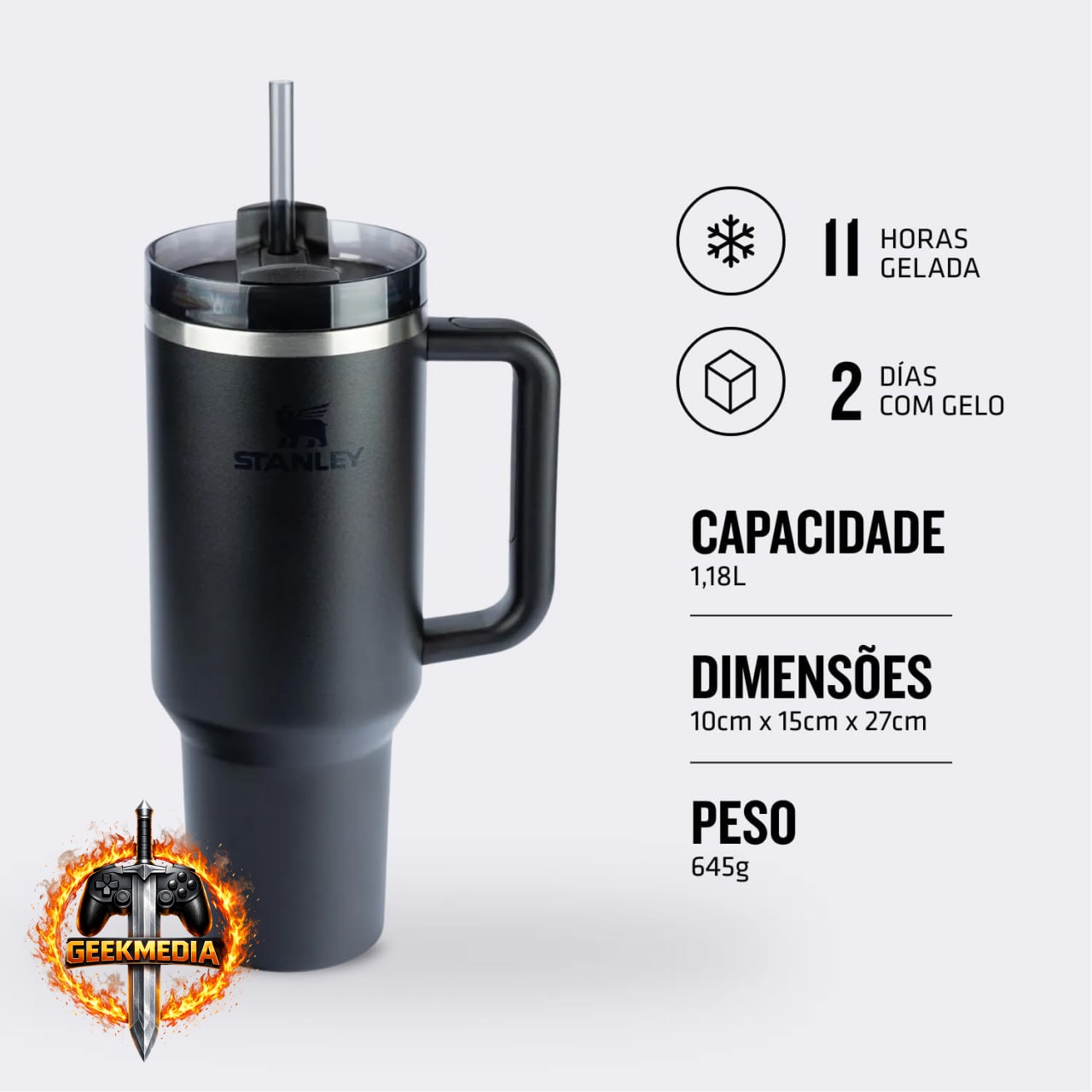Copo Stanley Quencher H2.0 FlowState 887ml - Preto