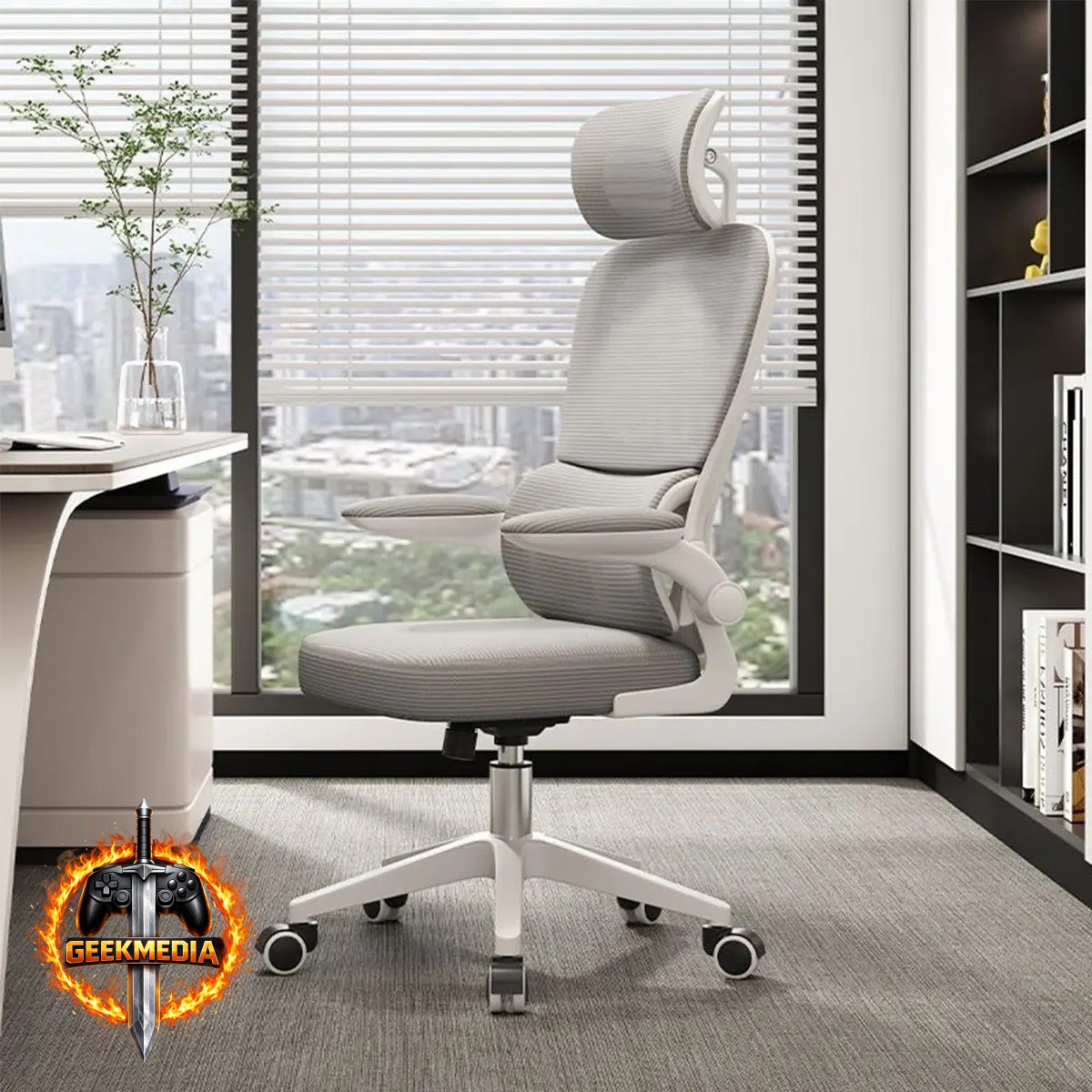 Cadeira Escritório Ergonômica Python Fly Cinza