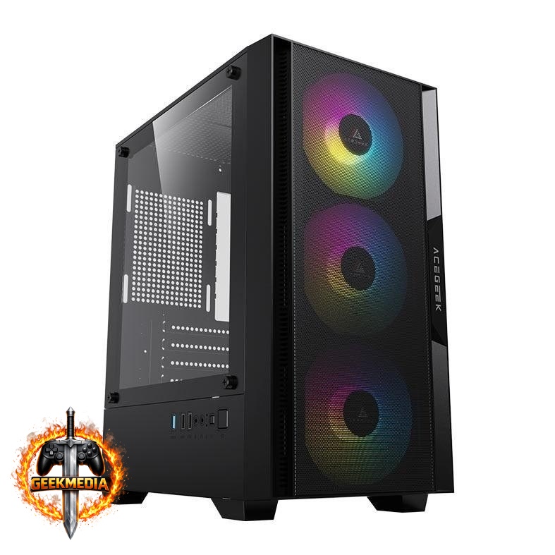 Gabinete Gamer Acegeek Stratus Mesh Rainbow Mid-Tower