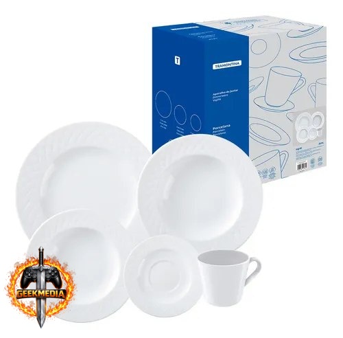 Aparelho de Jantar Ingrid Porcelana 20 Peças Branco Tramontina