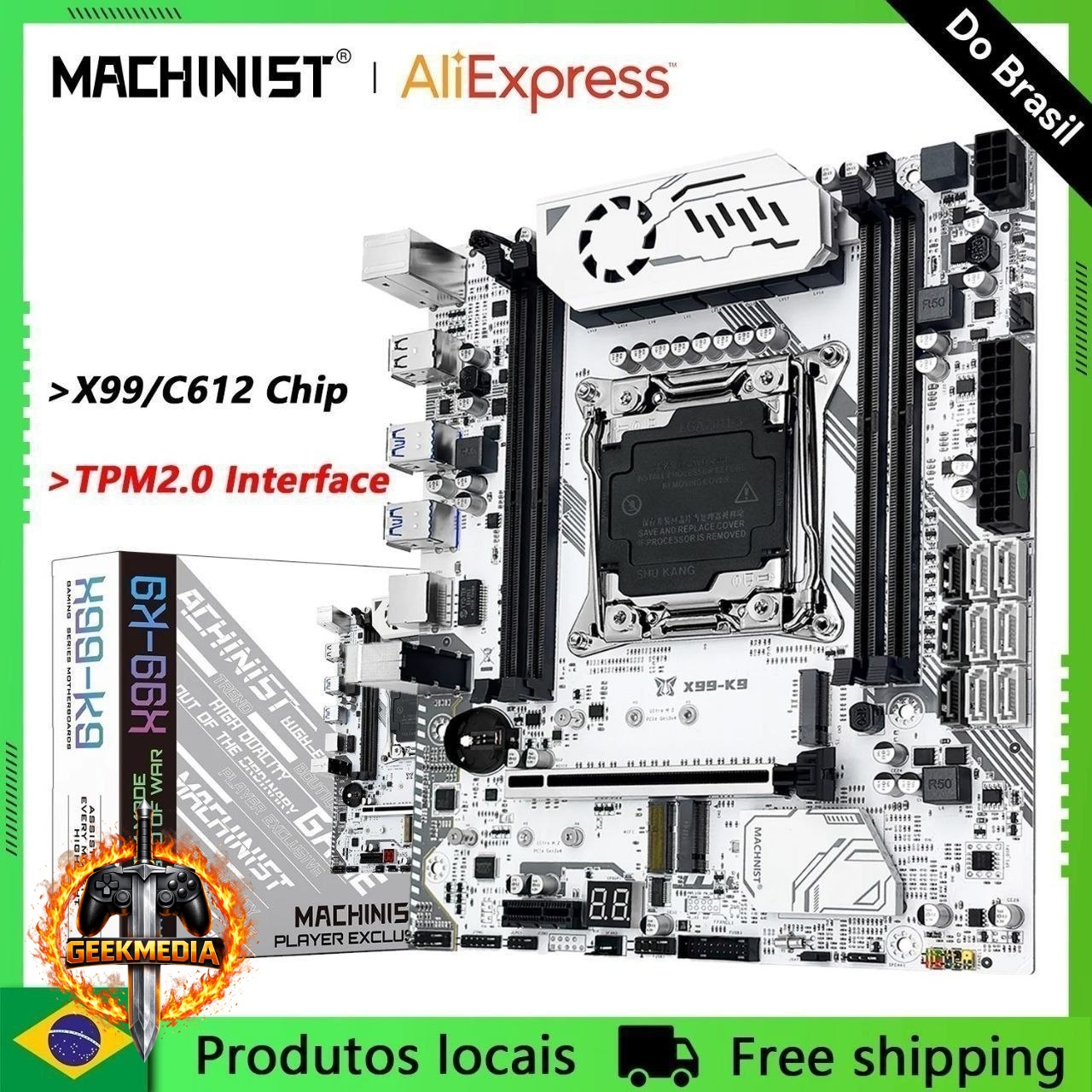 Placa Mãe Machinist X99 K9 com TPM 2.0