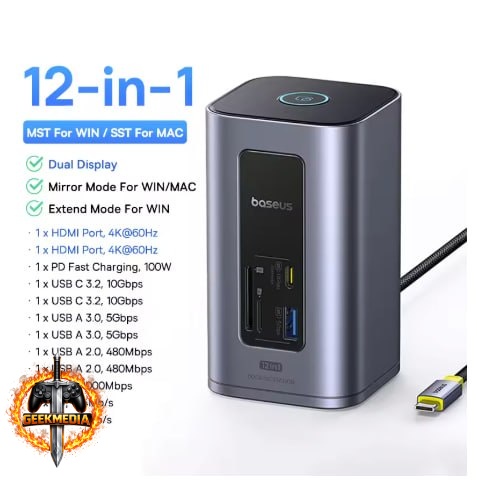 Baseus Dockstation USB-C 12 em 1