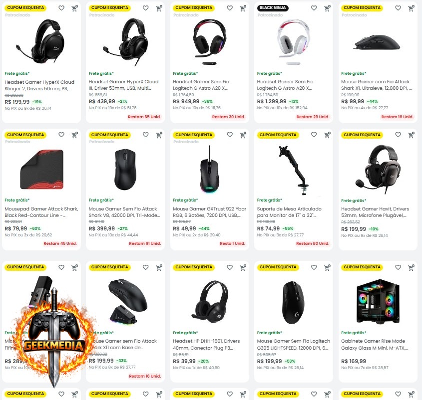 15% OFF em Periféricos Selecionados na Kabum