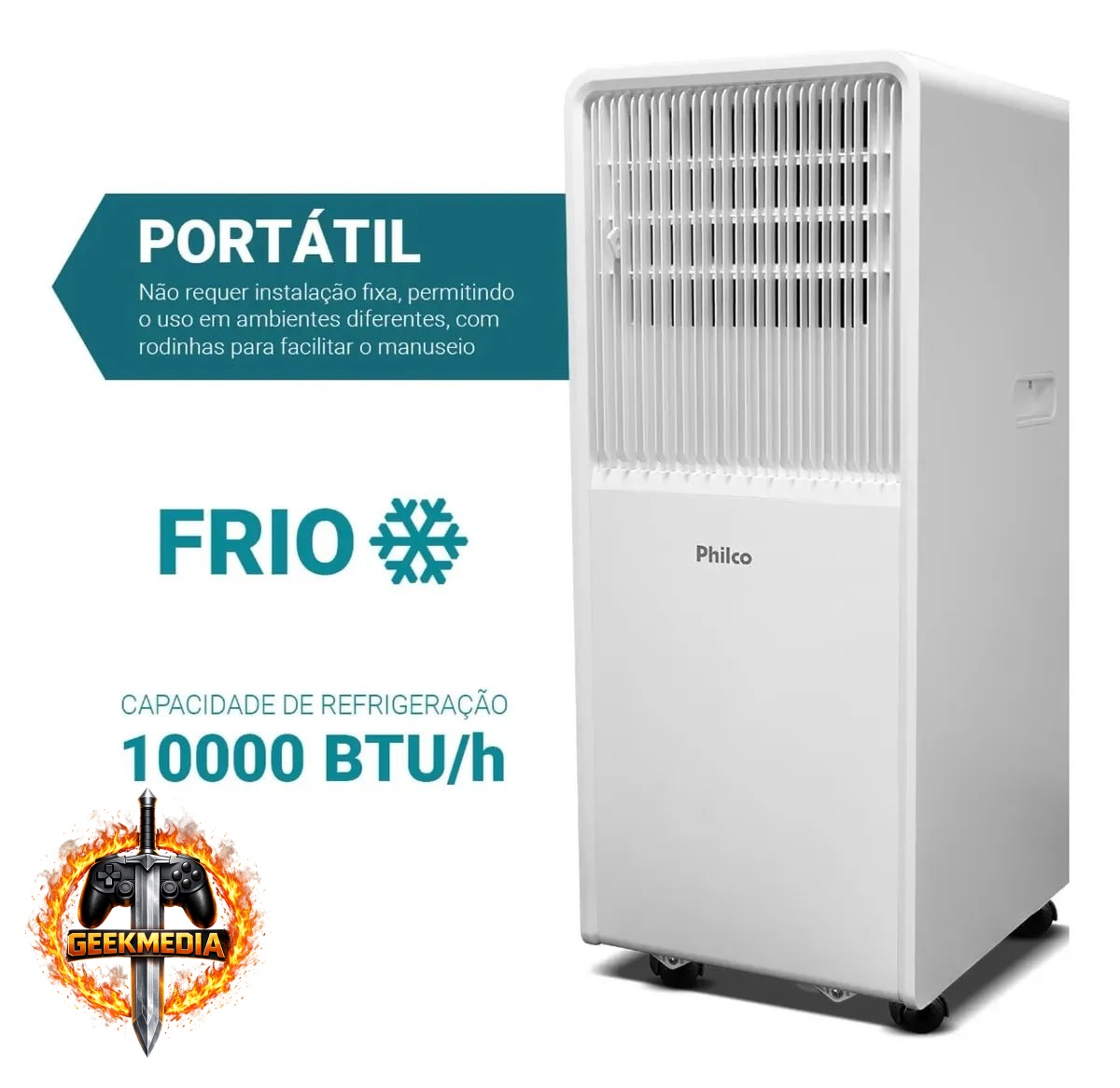 Ar Condicionado Portátil Philco 10000 BTUs Frio