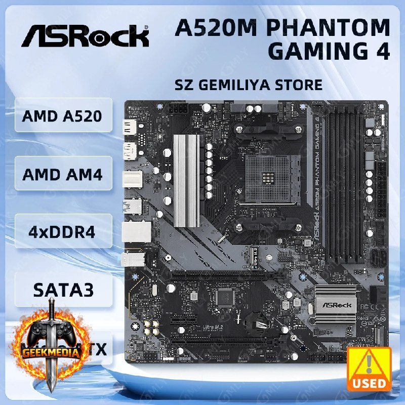 Placa Mãe ASRock A520M PHANTOM GAMING 4