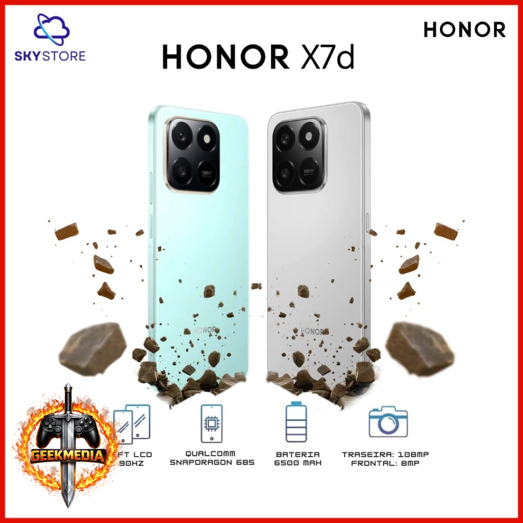 HONOR X7d - 256GB 8GB RAM - Câmera 108MP