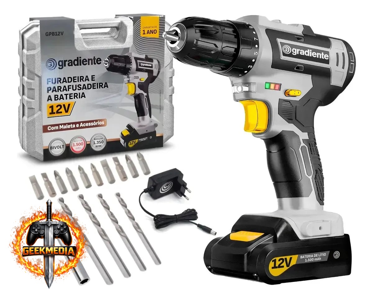 Furadeira Parafusadeira Gradiente GPB12V 3/8