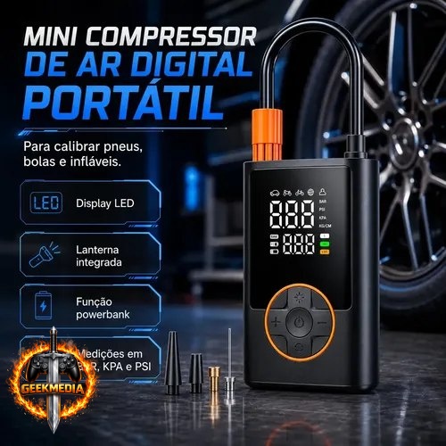 Compressor Portátil Car Air Pump Digital