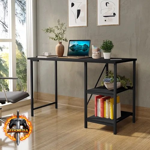 Escrivaninha Mesa Office Estilo Industrial Preto 1,10m