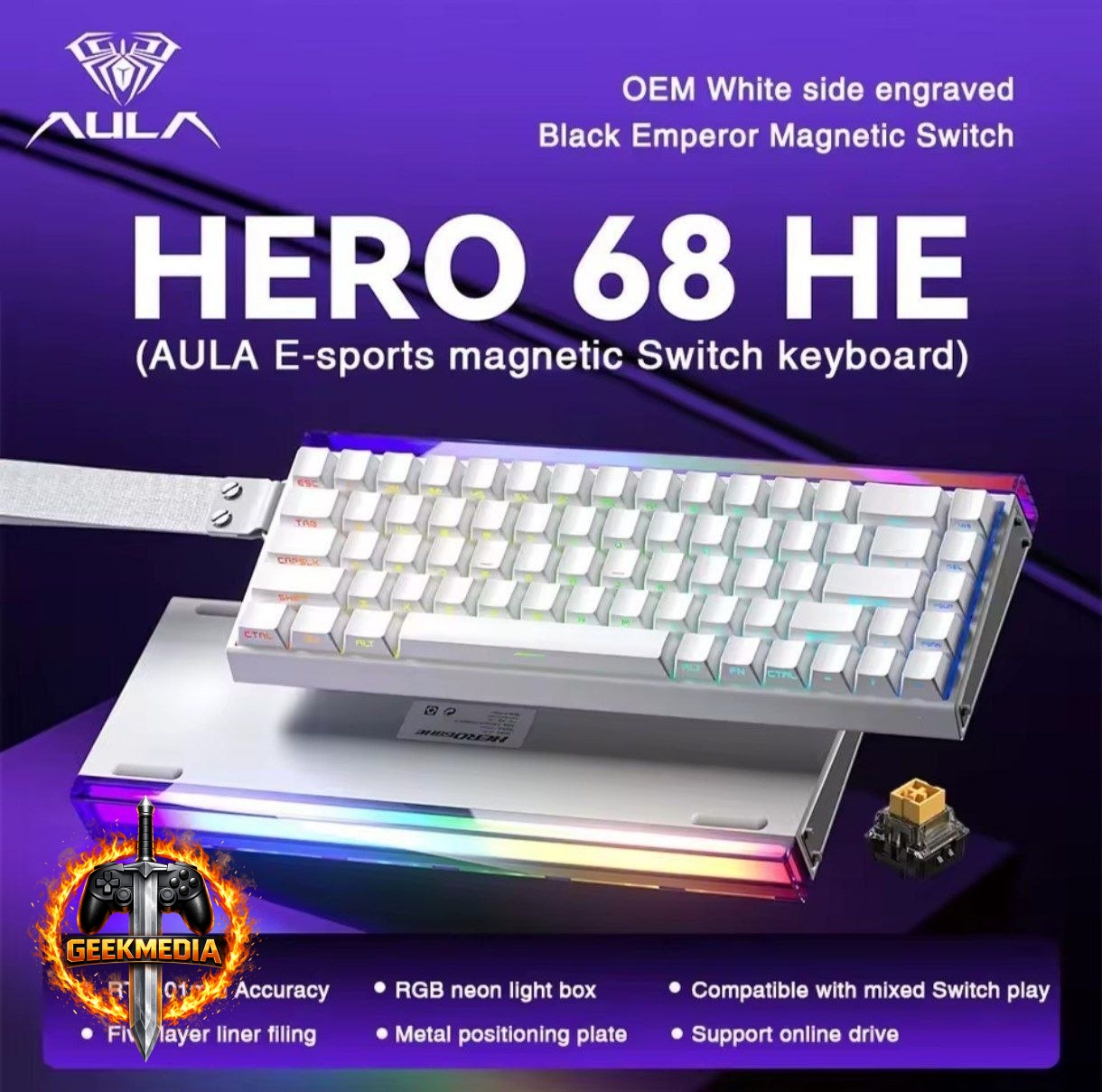 Teclado Magnético Aula Hero 68HE 8K RGB