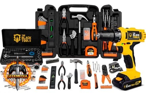 Kit De Ferramentas 169 Peças  Parafusadeira Furadeira 12v