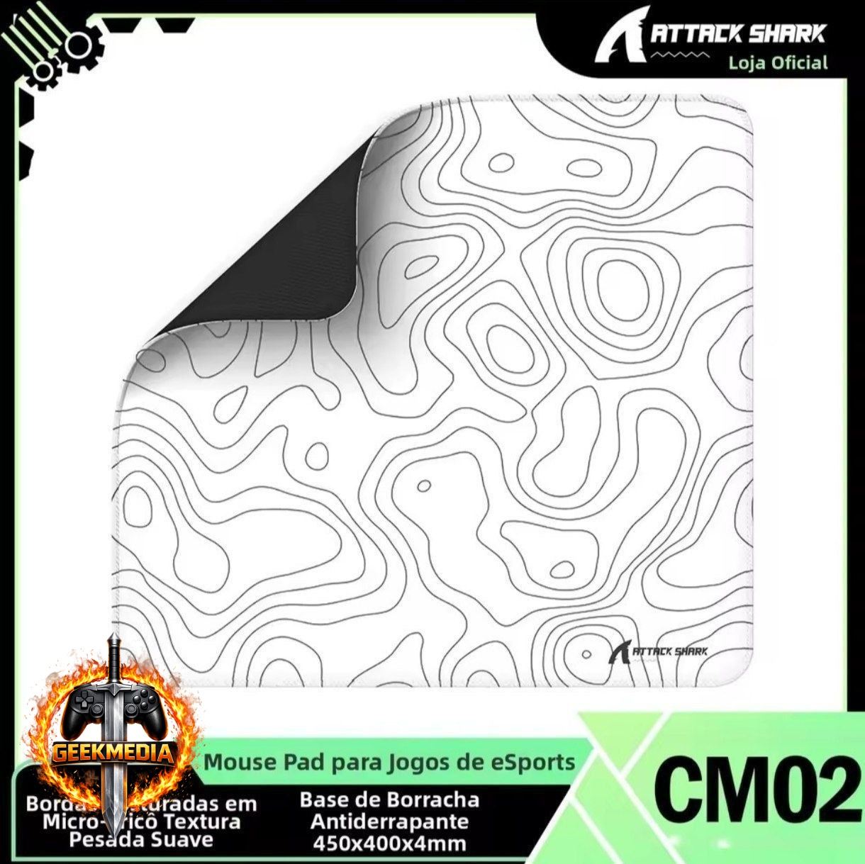 Mousepad Attack Shark CM02 Antiderrapante