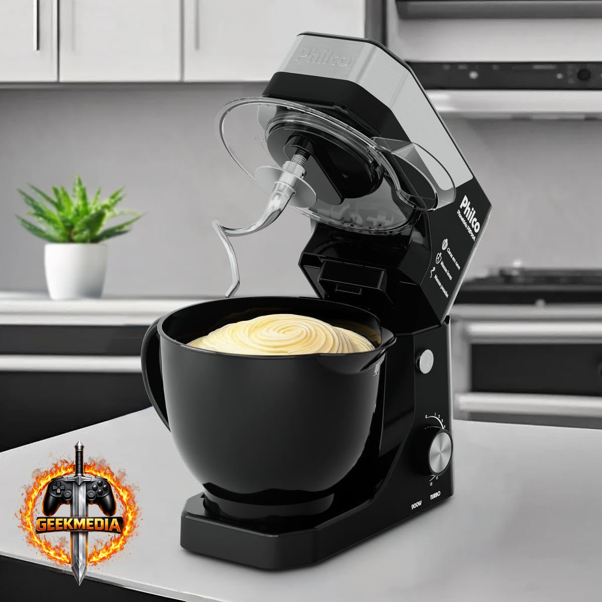 Batedeira Planetária Philco 800W 12 Velocidades 5L - Preta