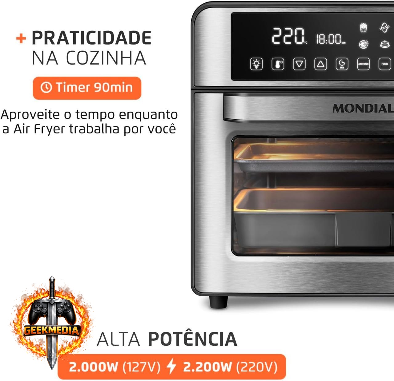Air Fryer Forno Mondial Oven Digital 25L 2000W