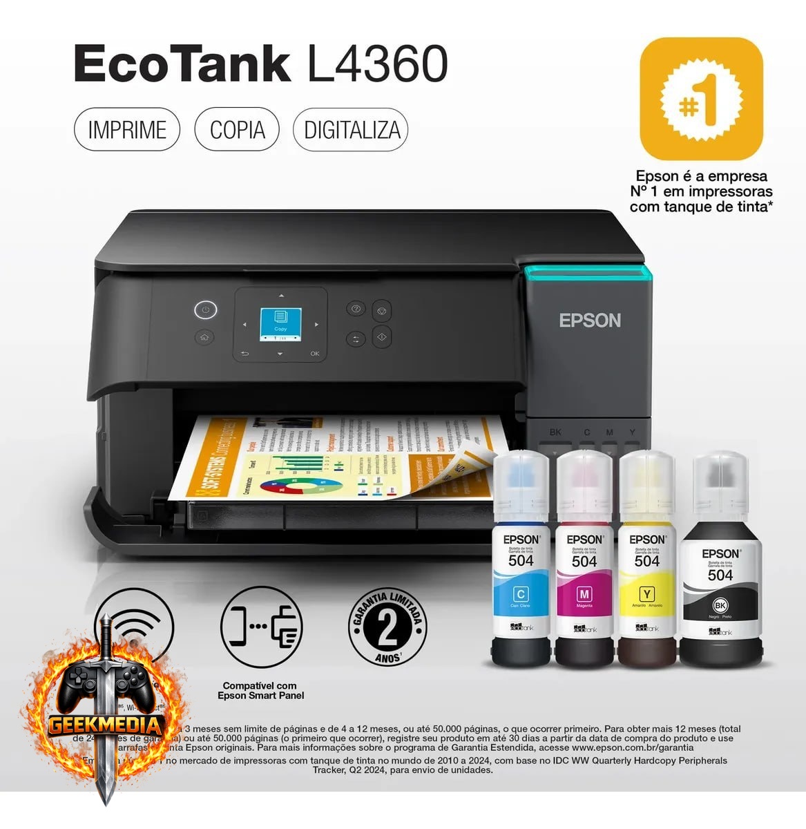 Impressora Multifuncional L4360 Wi-fi Ecotank Epson