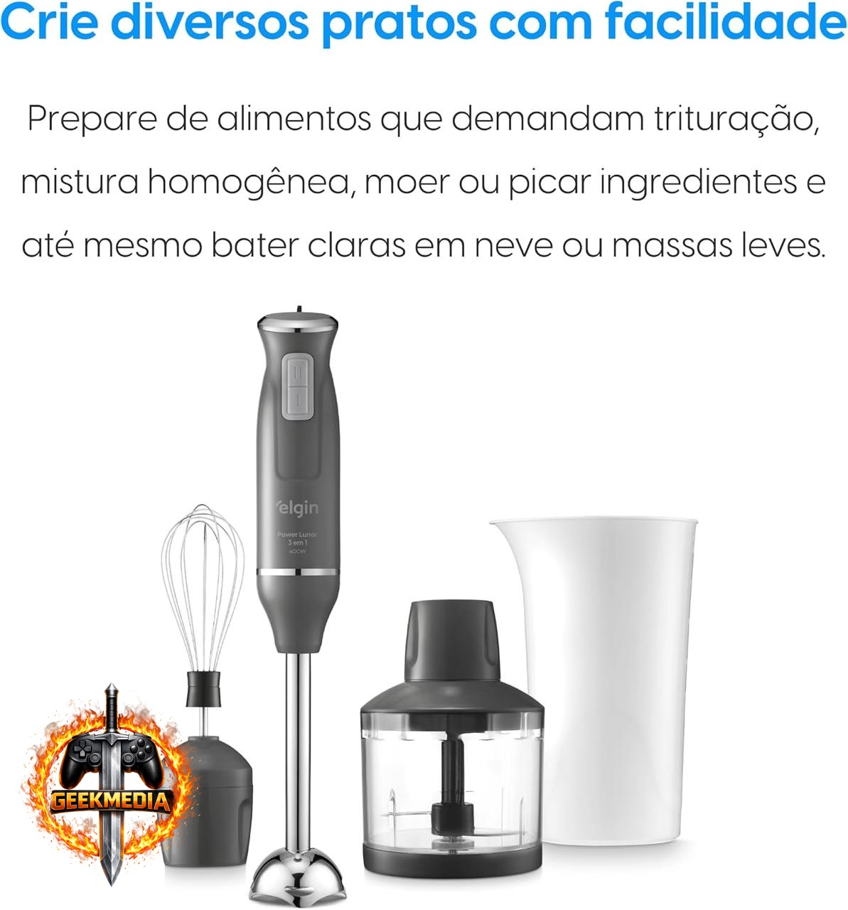 Mixer Elgin Lunar 3 em 1 600W