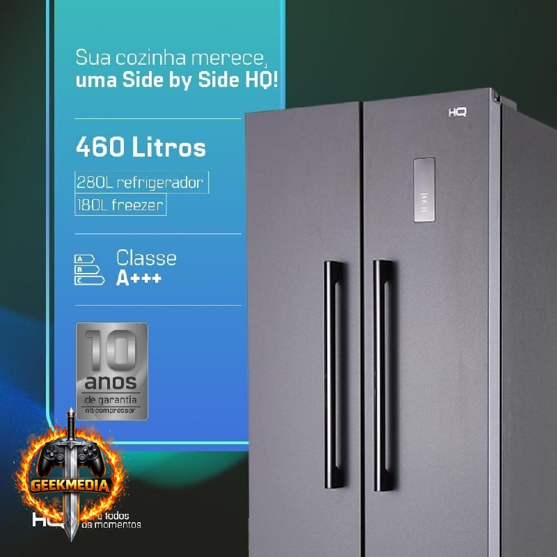 Geladeira HQ Frost Free Side By Side 460L