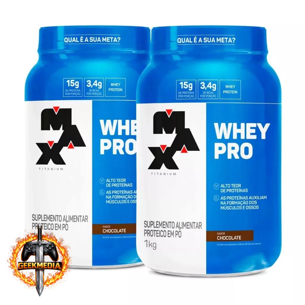 Kit 2 Whey Pro Max Titanium 1kg