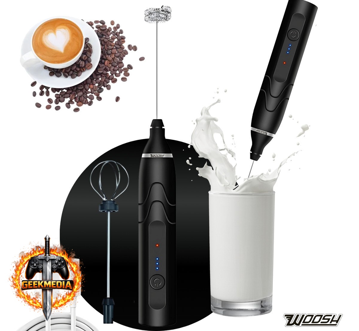 Mixer Elétrico Portátil 2 em 1 Recarregável
