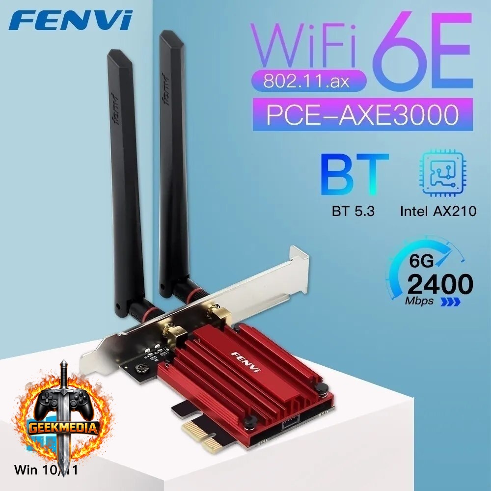 Placa de Rede WIFI 6E AX210 com Bluetooth 5.3