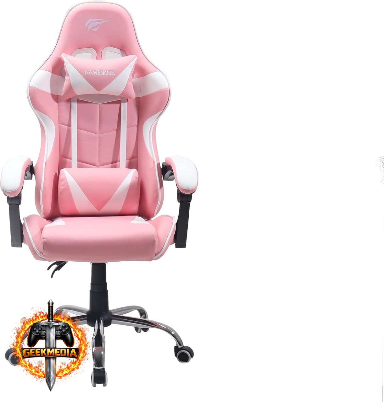 Cadeira Gamer Havit GC933 Ultimate Rosa e Branca