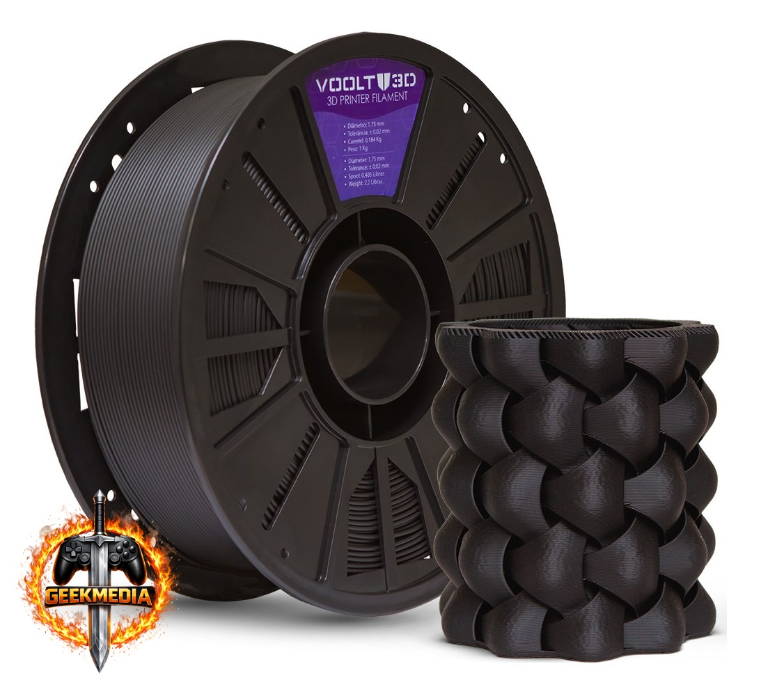 Filamento Pla Velvet Preto 1kg