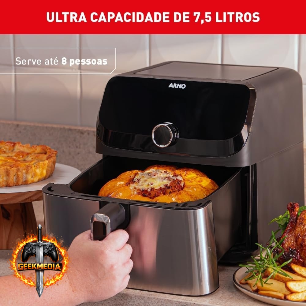 Arno Mega Digital Airfryer 7,5L - 1700W - Inox