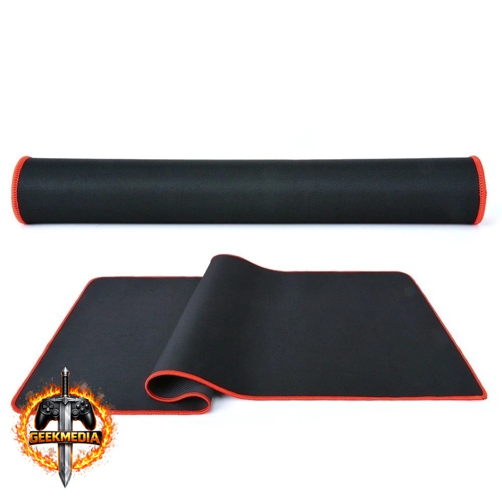 MousePad Gamer Speed Borda Vermelha Costurada 70x30cm