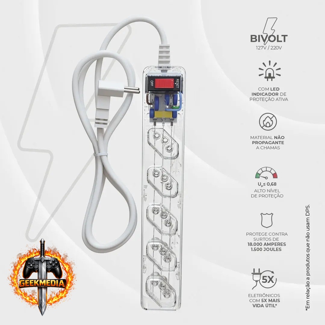 Filtro de linha Clamper iClamper Energia 5 tomadas