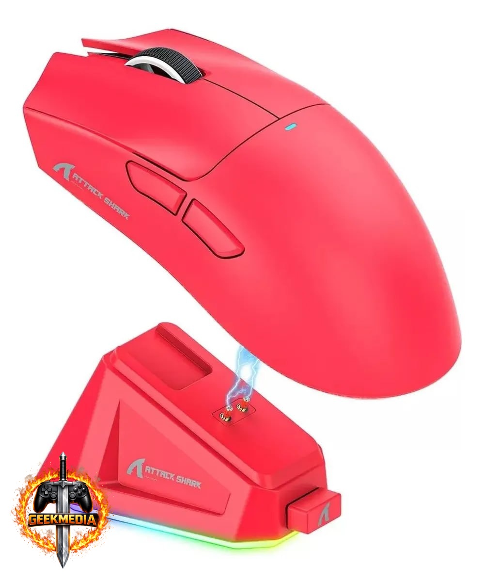 Mouse Gamer Sem Fio Attack Shark X11 Com Base