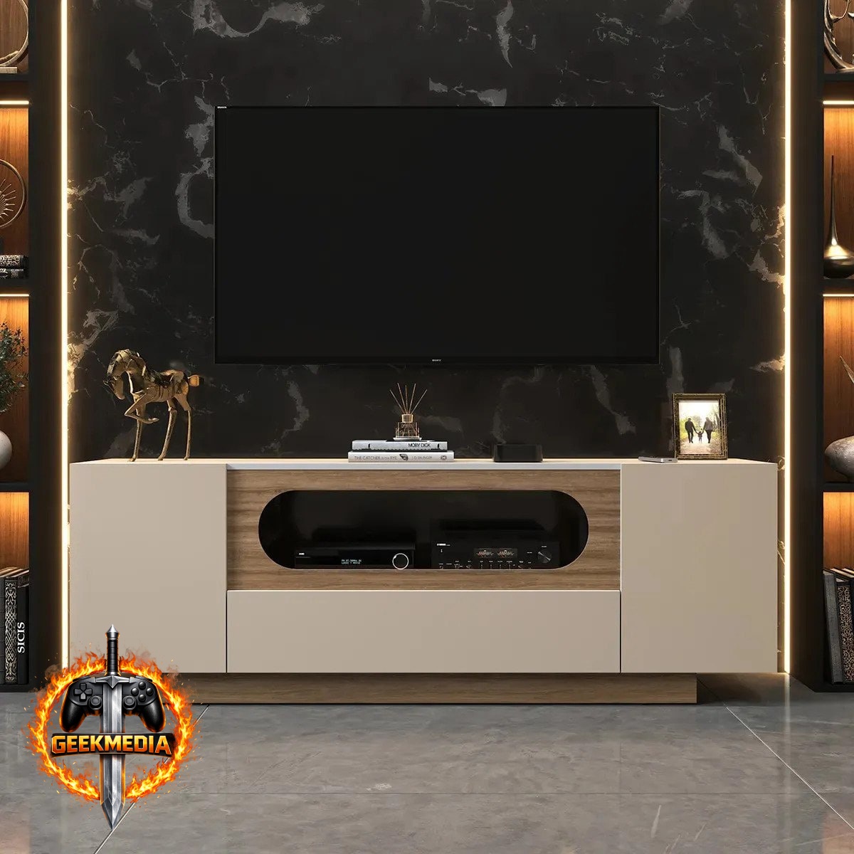 Rack Para Tv Até 60 Polegadas Off White Amadeirado